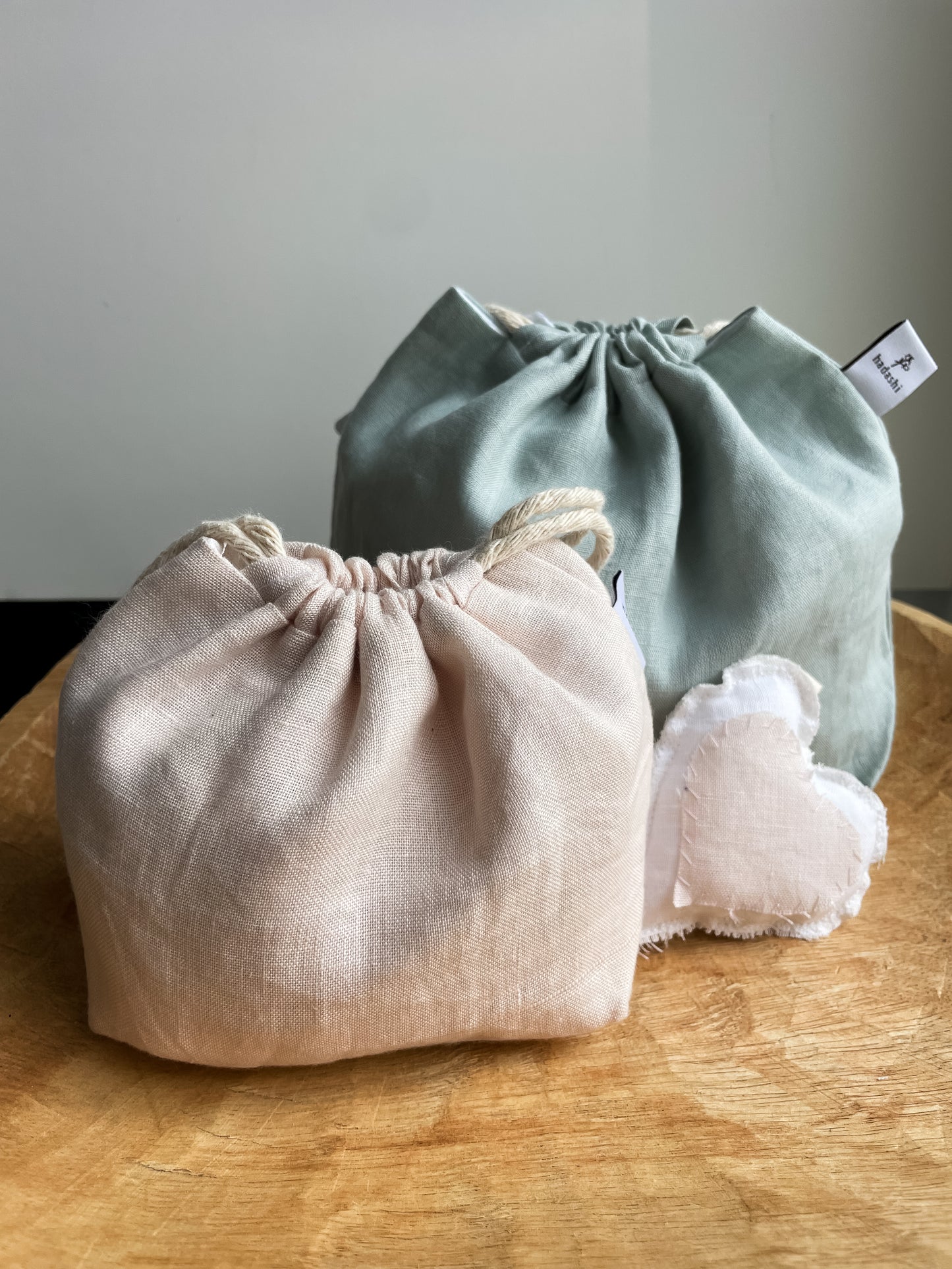 Linen lover Starter box (large+small) Green and pink