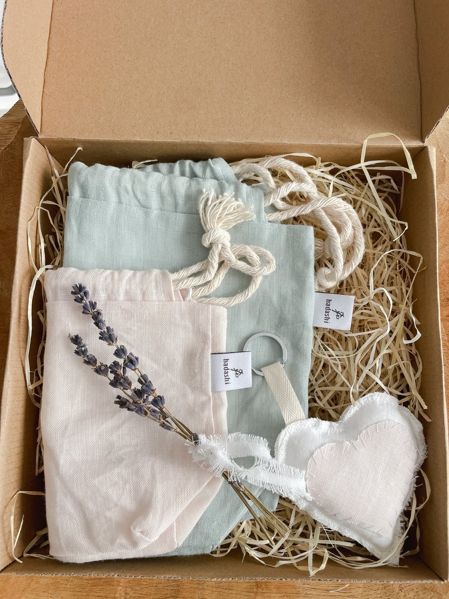 Linen lover Starter box (large+small) Green and pink